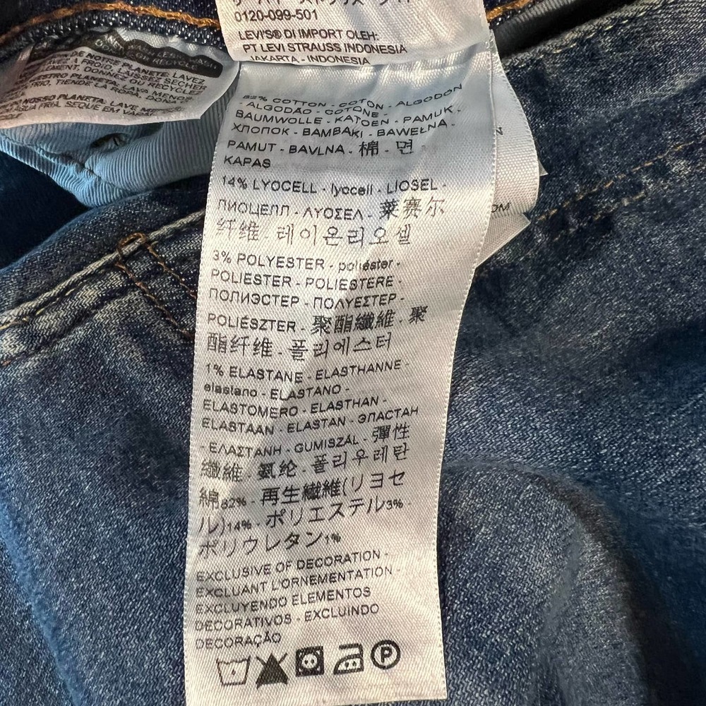 Levi's Premium 512 Ripped Jeans Men's Size W32 Blue Denim Slim Tapered Mid Rise - Picture 13 of 14